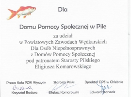 Zawody wędkarskie - dyplom